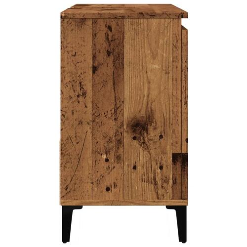 Underskab til vask 65x33x60 cm konstrueret træ gammelt trælook
