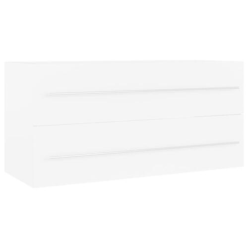 Skab til håndvask 100x38,5x48 cm konstrueret træ hvid