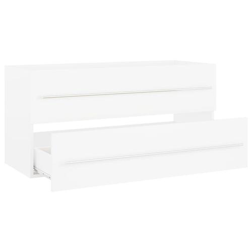 Skab til håndvask 100x38,5x48 cm konstrueret træ hvid