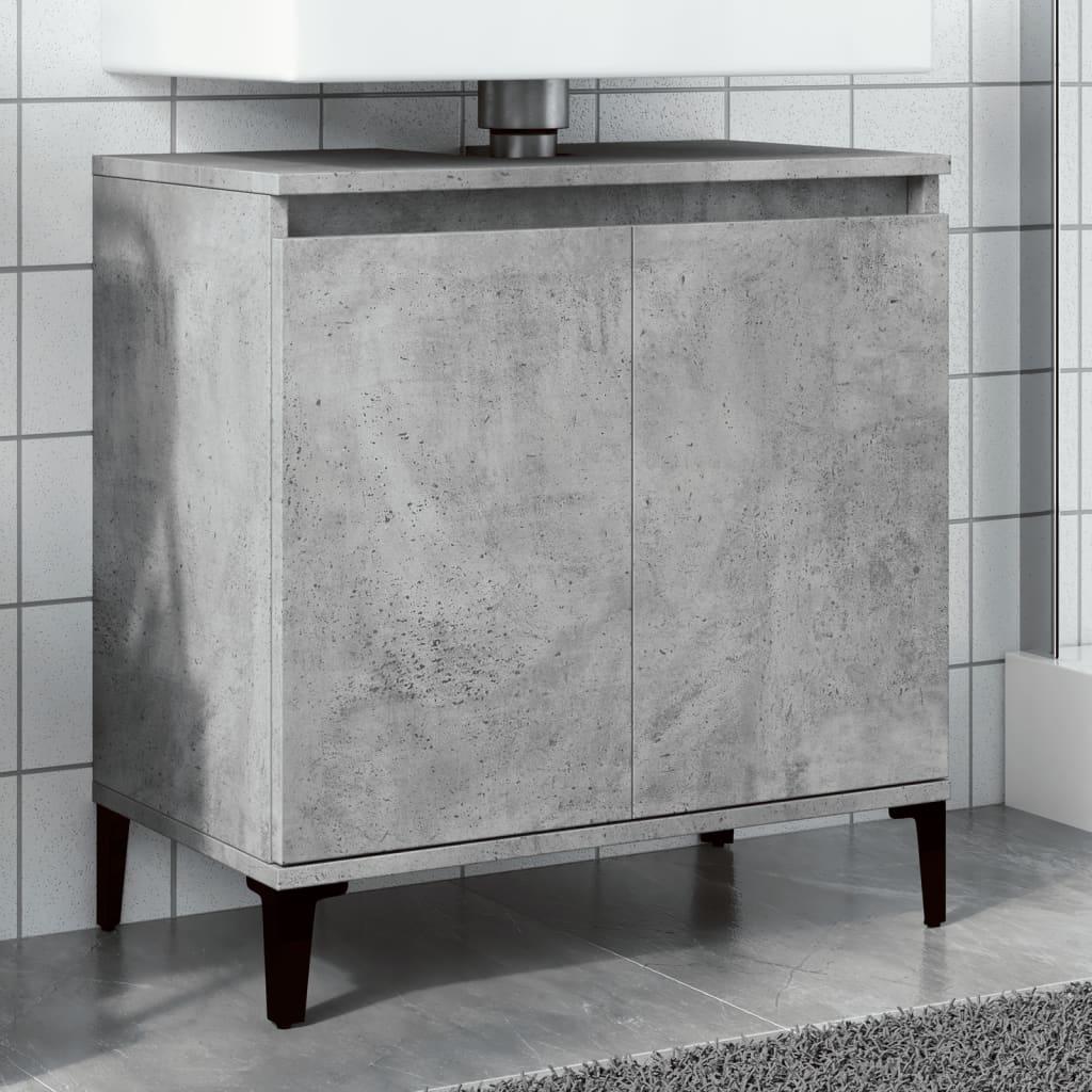 Underskab til håndvask 58x33x60 cm konstrueret træ betongrå