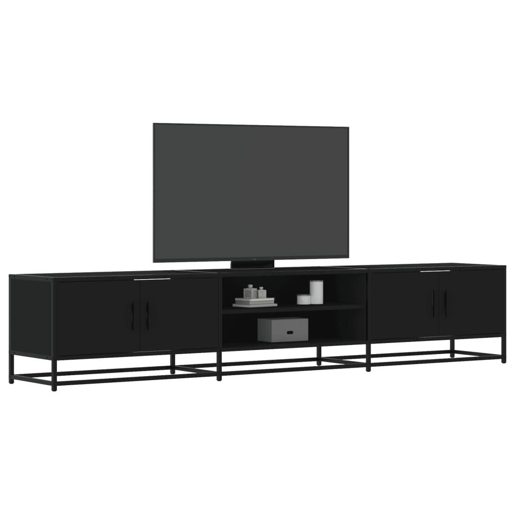 Tv-bord 210x35x41 cm konstrueret træ sort