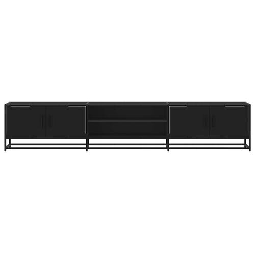 Tv-bord 210x35x41 cm konstrueret træ sort