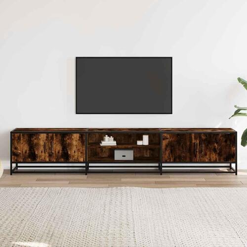 Tv-bord 210x35x41 cm konstrueret træ røget egetræsfarve