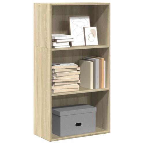 Bogreol 60x30x114 cm konstrueret træ sonoma-eg