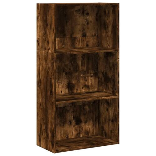 Bogreol 60x30x114 cm konstrueret træ røget egetræsfarve