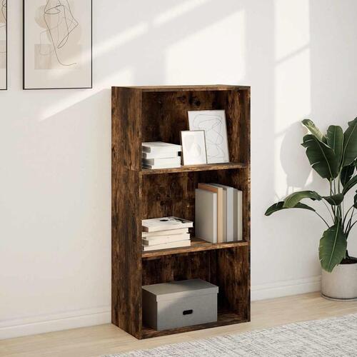 Bogreol 60x30x114 cm konstrueret træ røget egetræsfarve