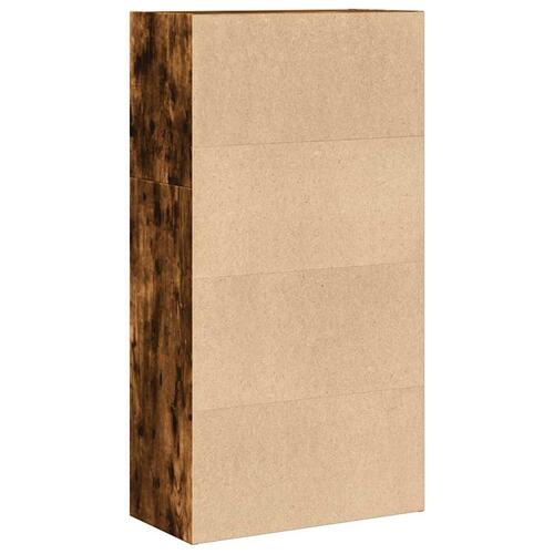Bogreol 60x30x114 cm konstrueret træ røget egetræsfarve