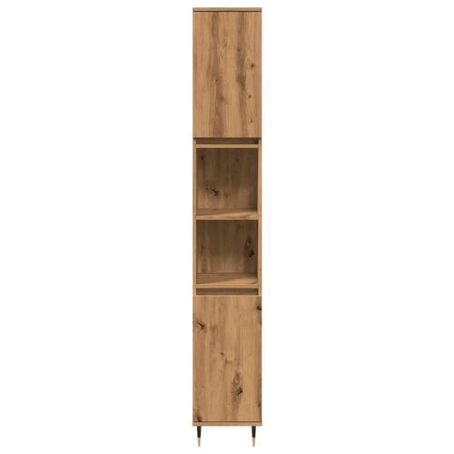 Badeværelsesskab 30x30x190 cm konstrueret træ kunsteg