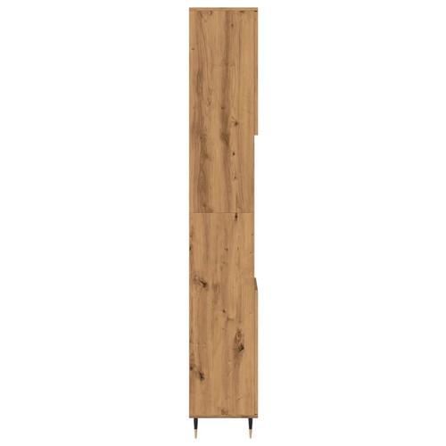Badeværelsesskab 30x30x190 cm konstrueret træ kunsteg
