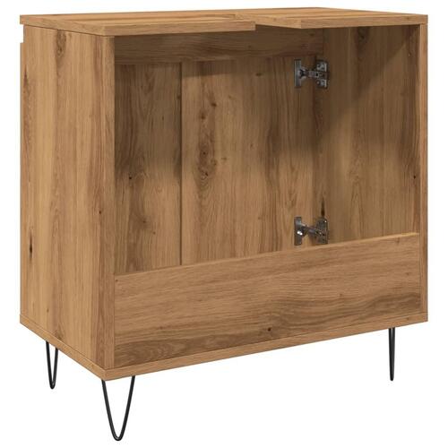 Badeværelsesskab 58x33x60 cm konstrueret træ kunsteg