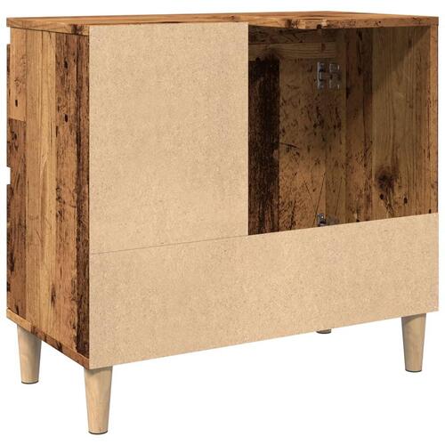 Underskab til vask 65x33x60 cm konstrueret træ gammelt trælook