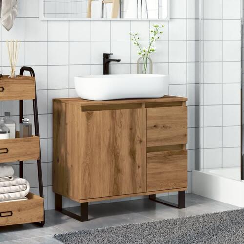 Underskab til badeværelse 65x33x60 cm konstrueret træ kunsteg