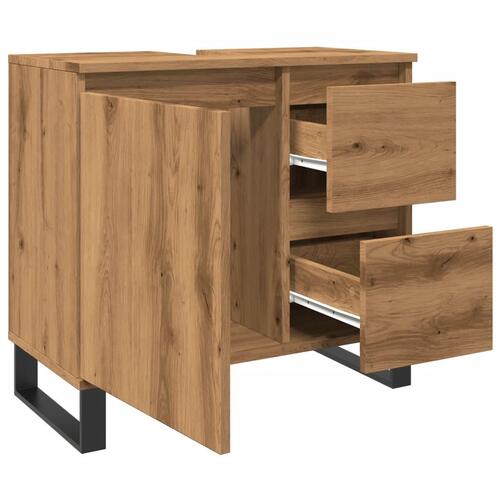Underskab til badeværelse 65x33x60 cm konstrueret træ kunsteg