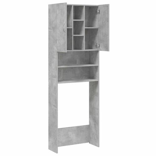 Vaskemaskineskab 64x25,5x190 cm betongrå