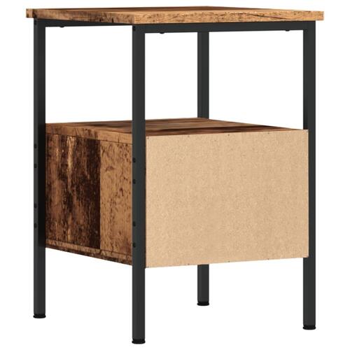 Sengebord 34x36x50 cm konstrueret træ gammelt trælook