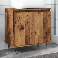 Badeværelsesskab 58x33x60 cm konstrueret træ antikt træ