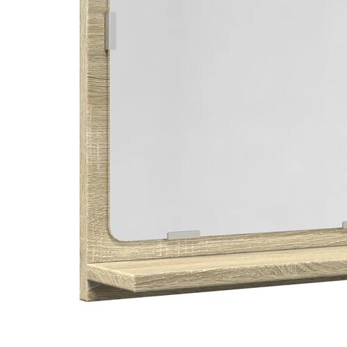 Badeværelsesskab m. spejl 40x11x37 cm konstrueret træ sonoma-eg