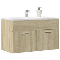 Underskab til håndvask 90x38,5x46 cm konstrueret træ sonoma-eg