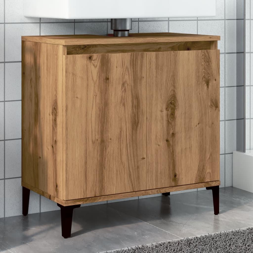 Underskab til håndvask 58x33x60 cm konstrueret træ kunsteg