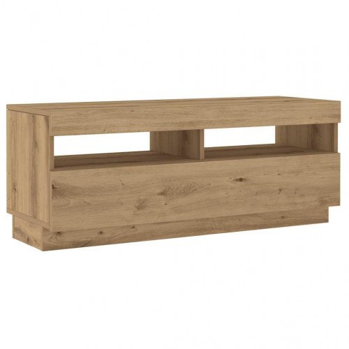 Tv-bord med LED-lys 100x35x40 cm i konstrueret træ - kunsteg