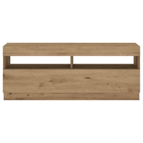 Tv-bord med LED-lys 100x35x40 cm i konstrueret træ - kunsteg