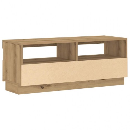 Tv-bord med LED-lys 100x35x40 cm i konstrueret træ - kunsteg