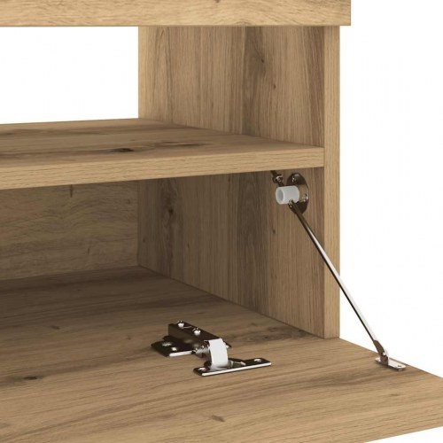 Tv-bord med LED-lys 100x35x40 cm i konstrueret træ - kunsteg
