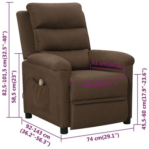 Massagestol stof brun