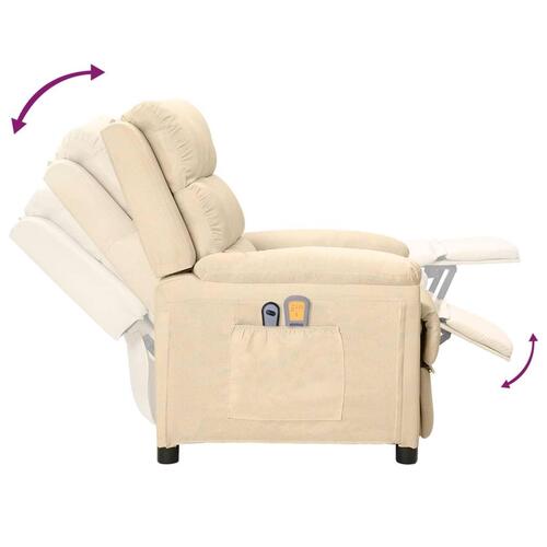 Eldrevet massagestol stof cremefarvet