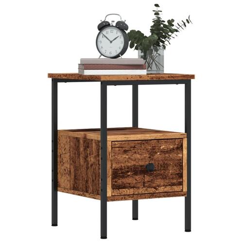 Sengeborde 2 stk. 34x36x50 cm konstrueret træ gammelt trælook
