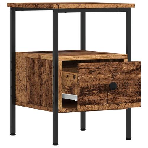 Sengeborde 2 stk. 34x36x50 cm konstrueret træ gammelt trælook