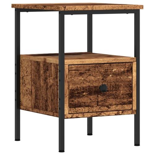 Sengeborde 2 stk. 34x36x50 cm konstrueret træ gammelt trælook