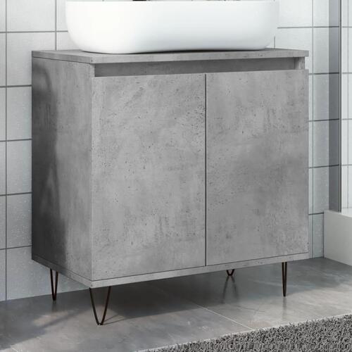 Badeværelsesskab 58x33x60 cm konstrueret træ betongrå