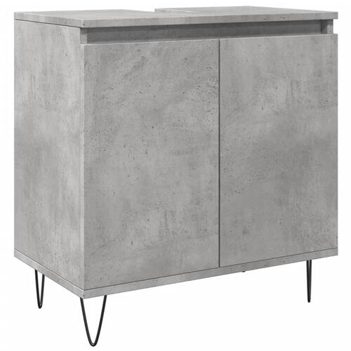 Badeværelsesskab 58x33x60 cm konstrueret træ betongrå