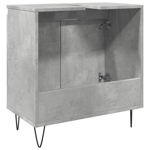 Badeværelsesskab 58x33x60 cm konstrueret træ betongrå