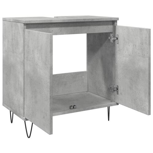 Badeværelsesskab 58x33x60 cm konstrueret træ betongrå