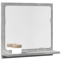 Badeværelsesskab med spejl 40x11x37 cm konstrueret træ betongrå
