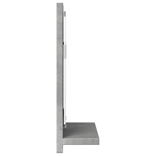 Badeværelsesskab med spejl 40x11x37 cm konstrueret træ betongrå