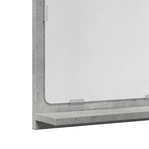 Badeværelsesskab med spejl 40x11x37 cm konstrueret træ betongrå