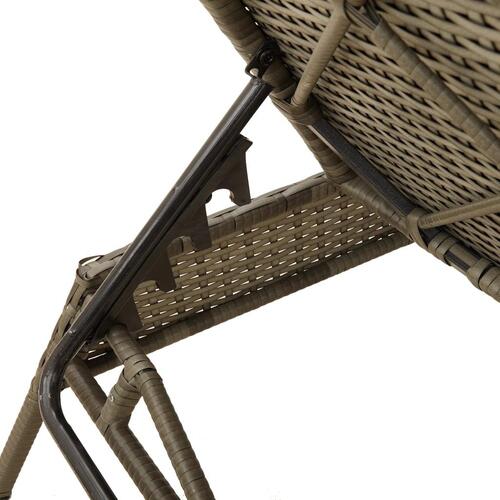 Liggestole 2 stk. med bord polyrattan grå
