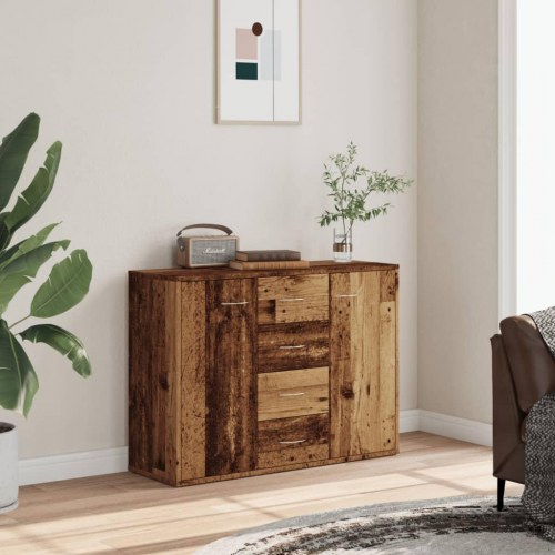 Skænk 88×30×64 cm i konstrueret træ - antikt trælook