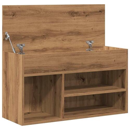 Skobænk 80x30x45 cm konstrueret træ kunsteg
