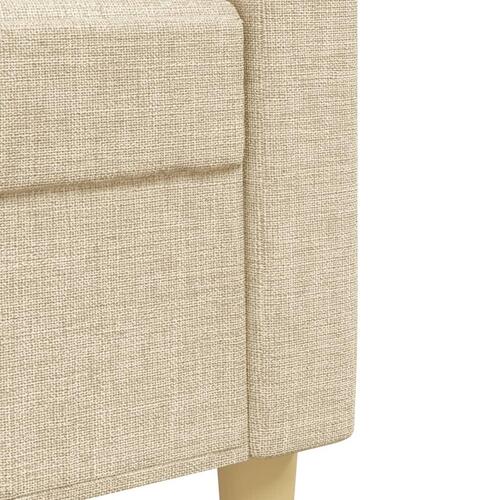 3 personers sofa med fodskammel stof cremefarvet