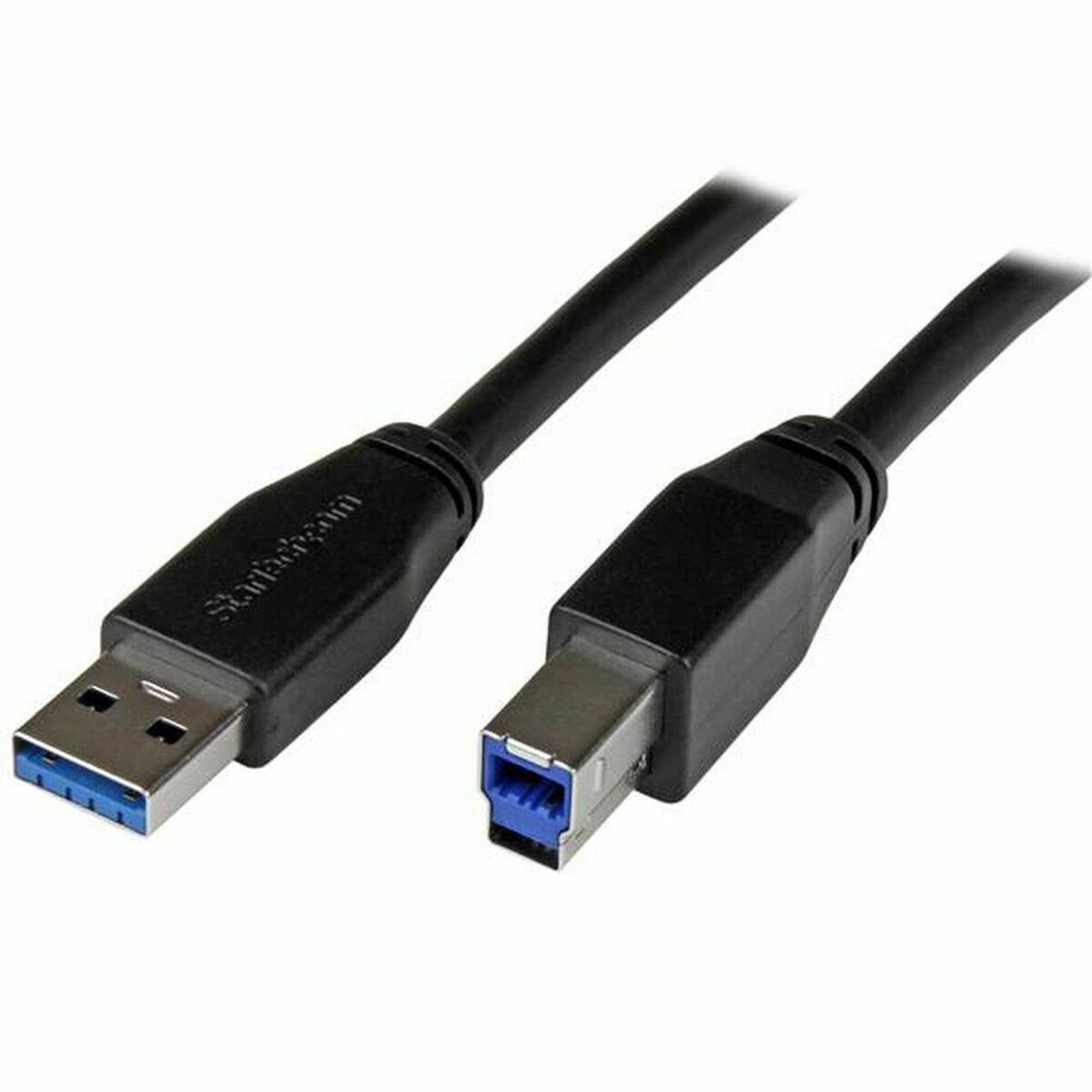 USB A til USB B-kabel Startech USB3SAB5M Sort 5 m