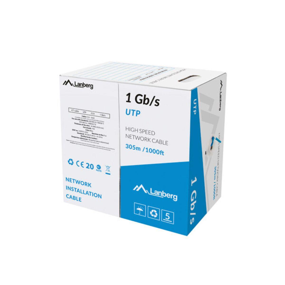 Lanberg Ethernet LAN kabel U/UTP 305 m - 1 Gbit/s, blå