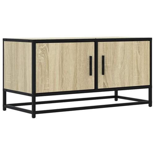 Tv-bord 80x34,5x40 cm konstrueret træ og metal sonoma-eg