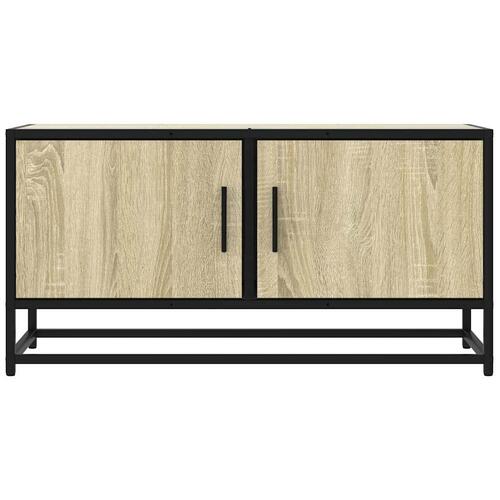 Tv-bord 80x34,5x40 cm konstrueret træ og metal sonoma-eg