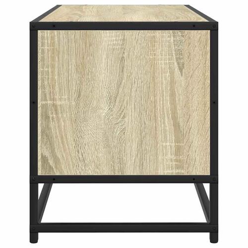 Tv-bord 80x34,5x40 cm konstrueret træ og metal sonoma-eg