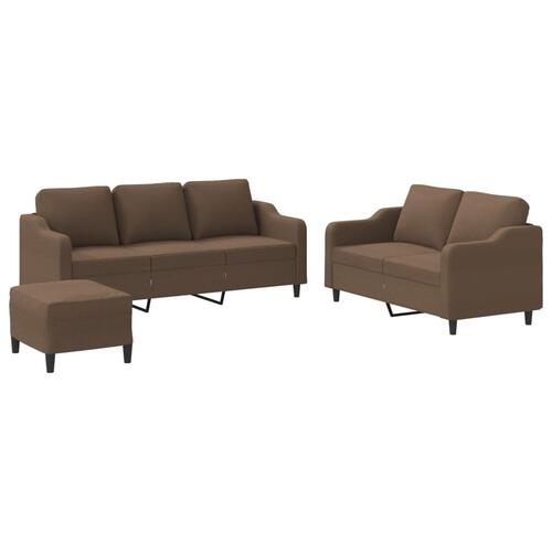 3 personers sofa med hynder stof brun