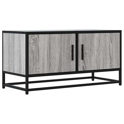 Tv-bord 80x34,5x40 cm konstrueret træ og metal grå sonoma-eg